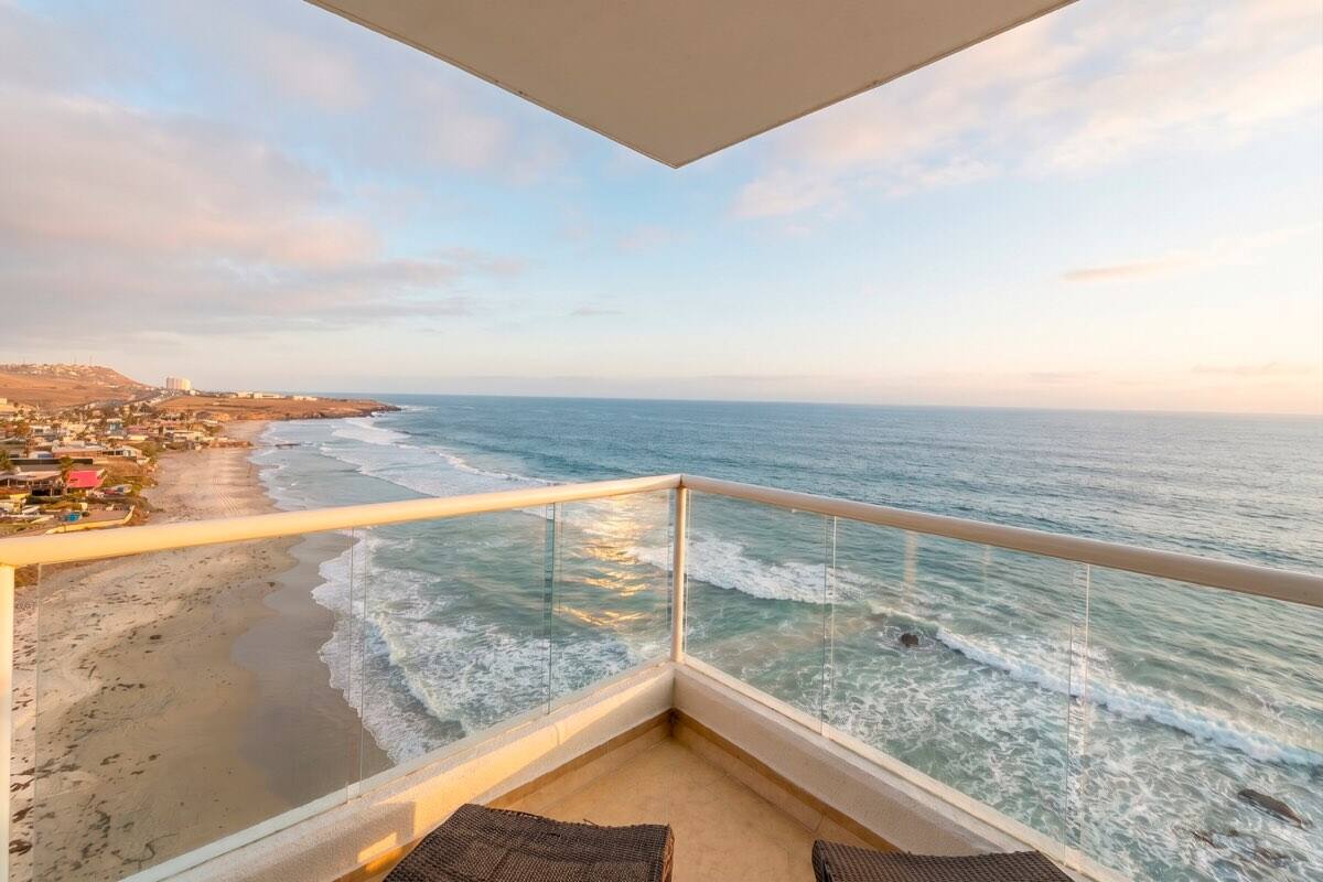 Wraparound balcony above the Rosarito coastline
