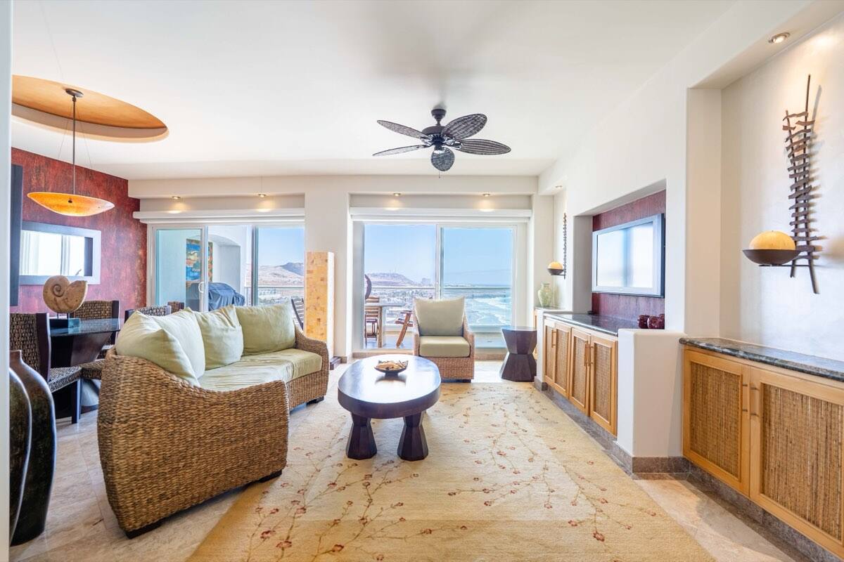 Living room with ocean views