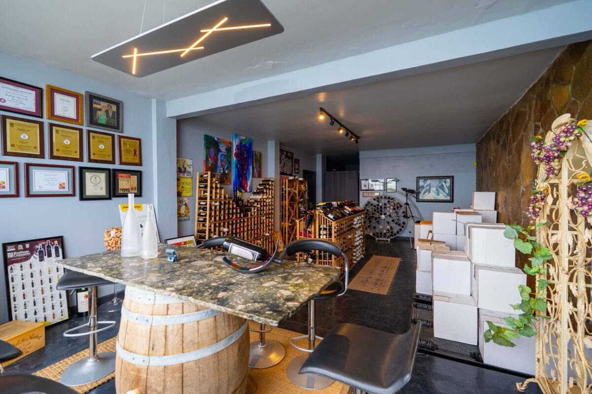 Dedicated wine and tasting room